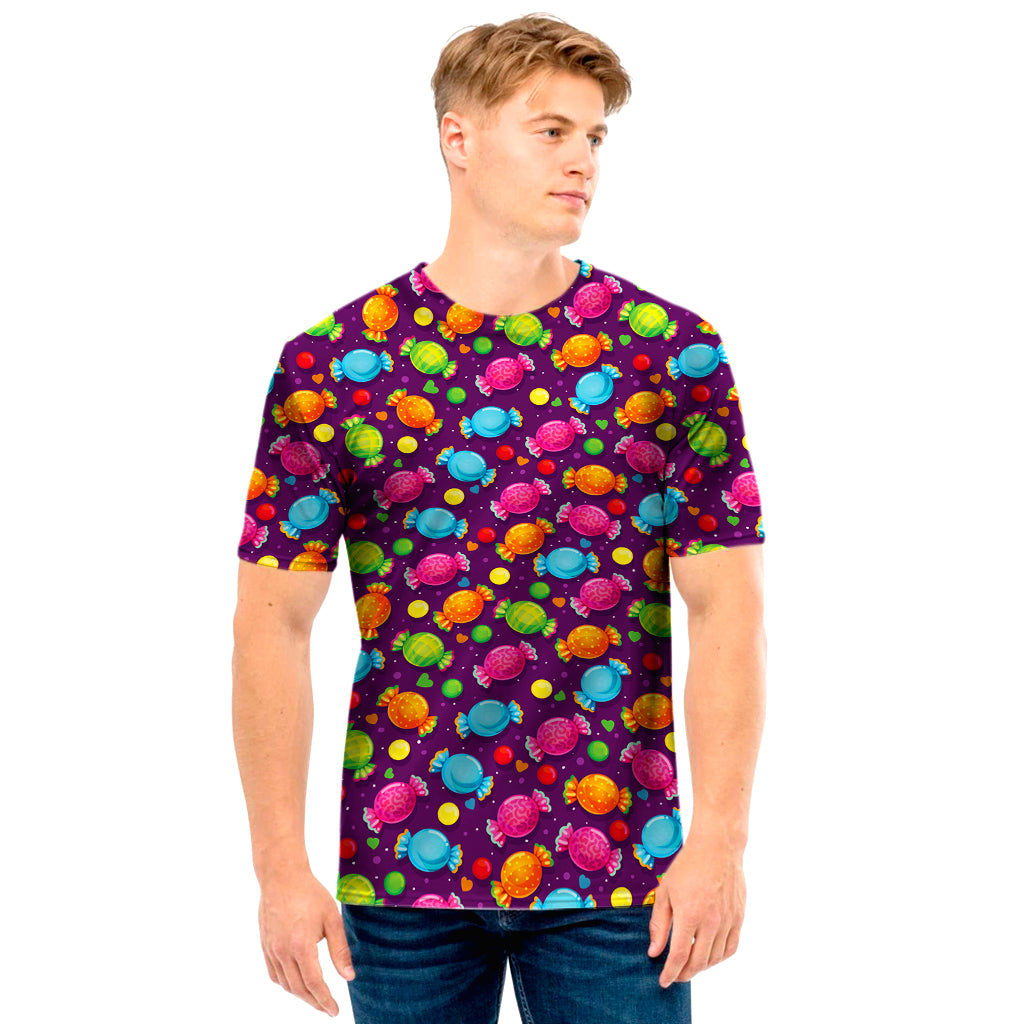 Sweet Candy Pattern Print Men’S T-Shirt