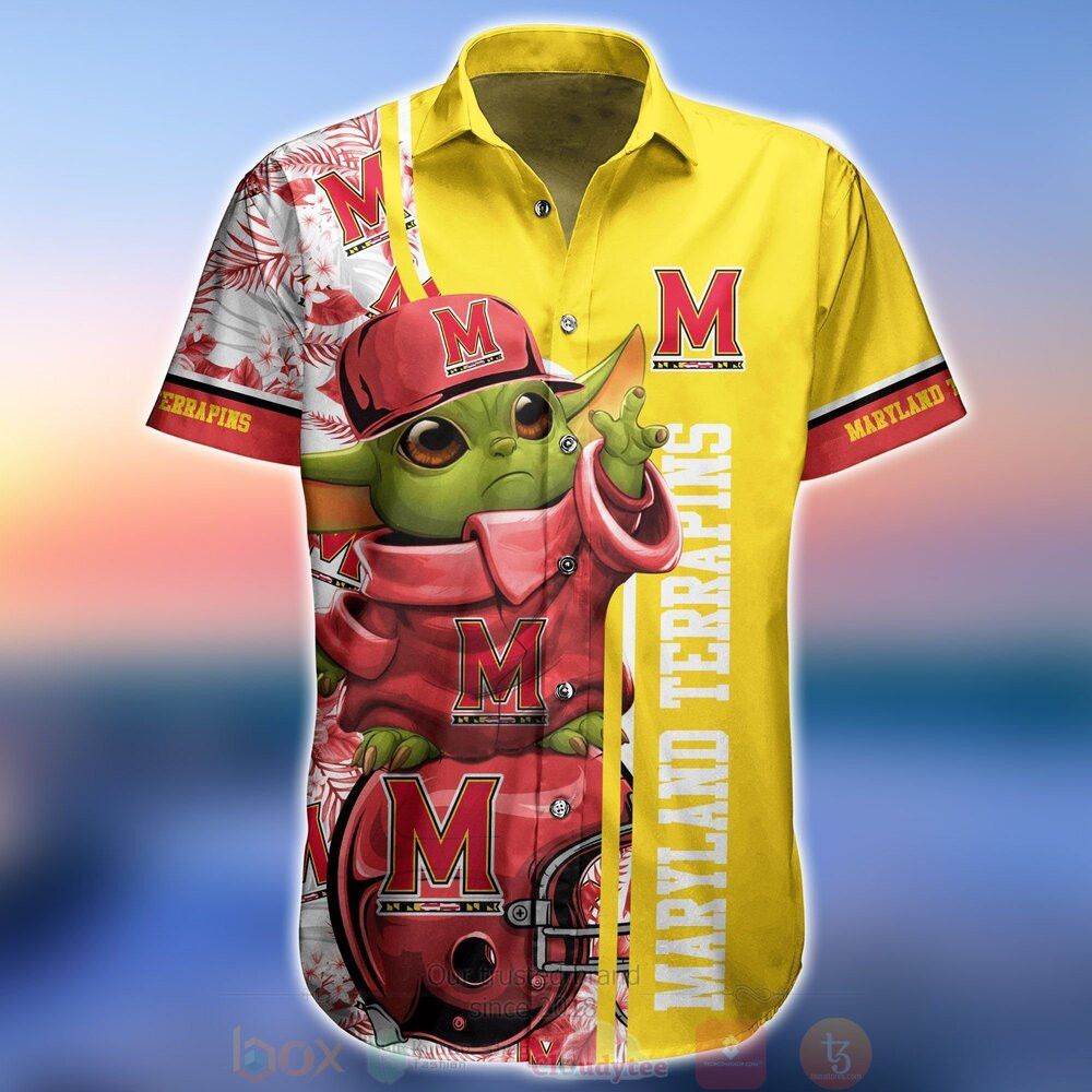 NCCA Maryland Terrapins Baby Yoda Hawaiian Shirt