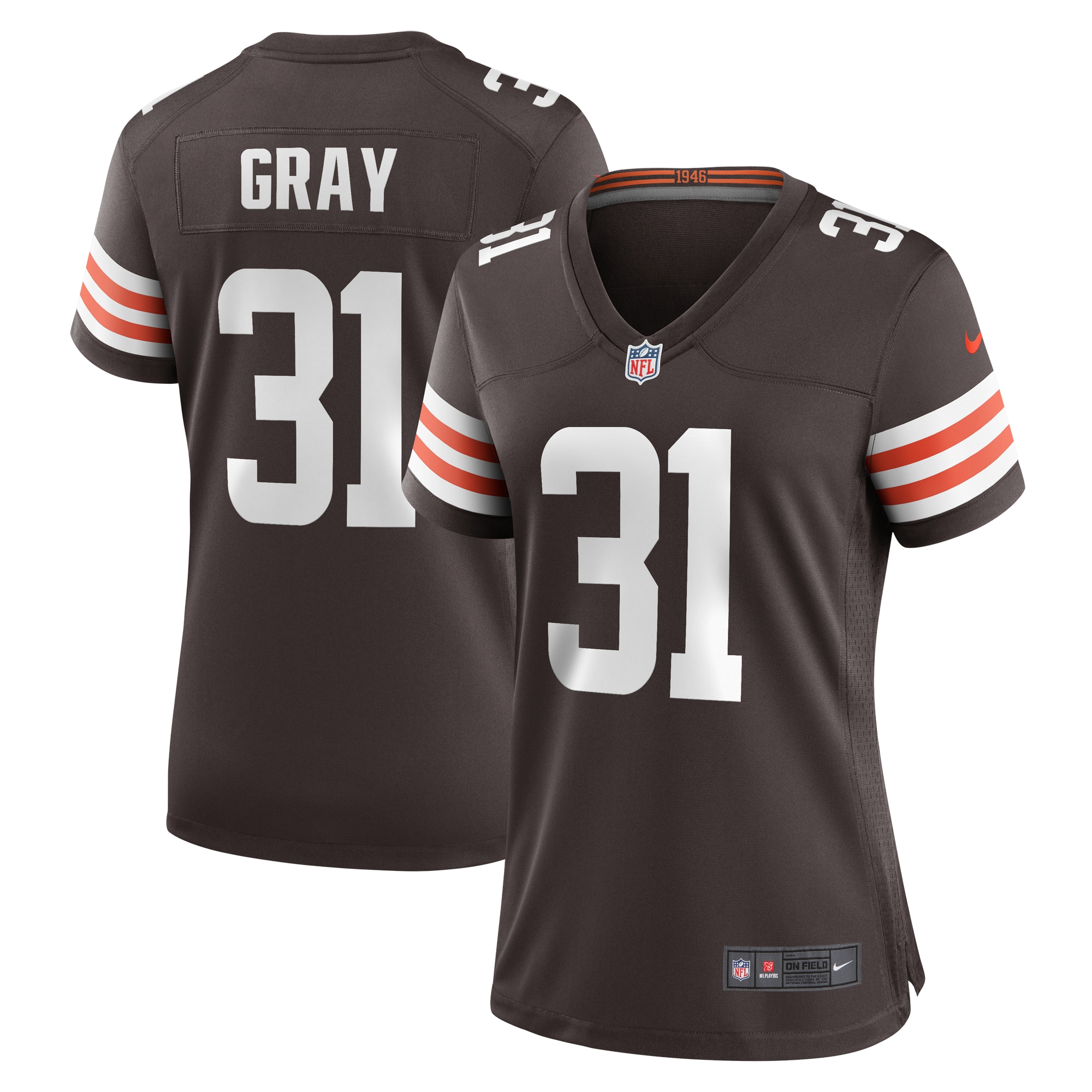 Vincent Gray Cleveland Browns Women's Team Game Jersey – Brown