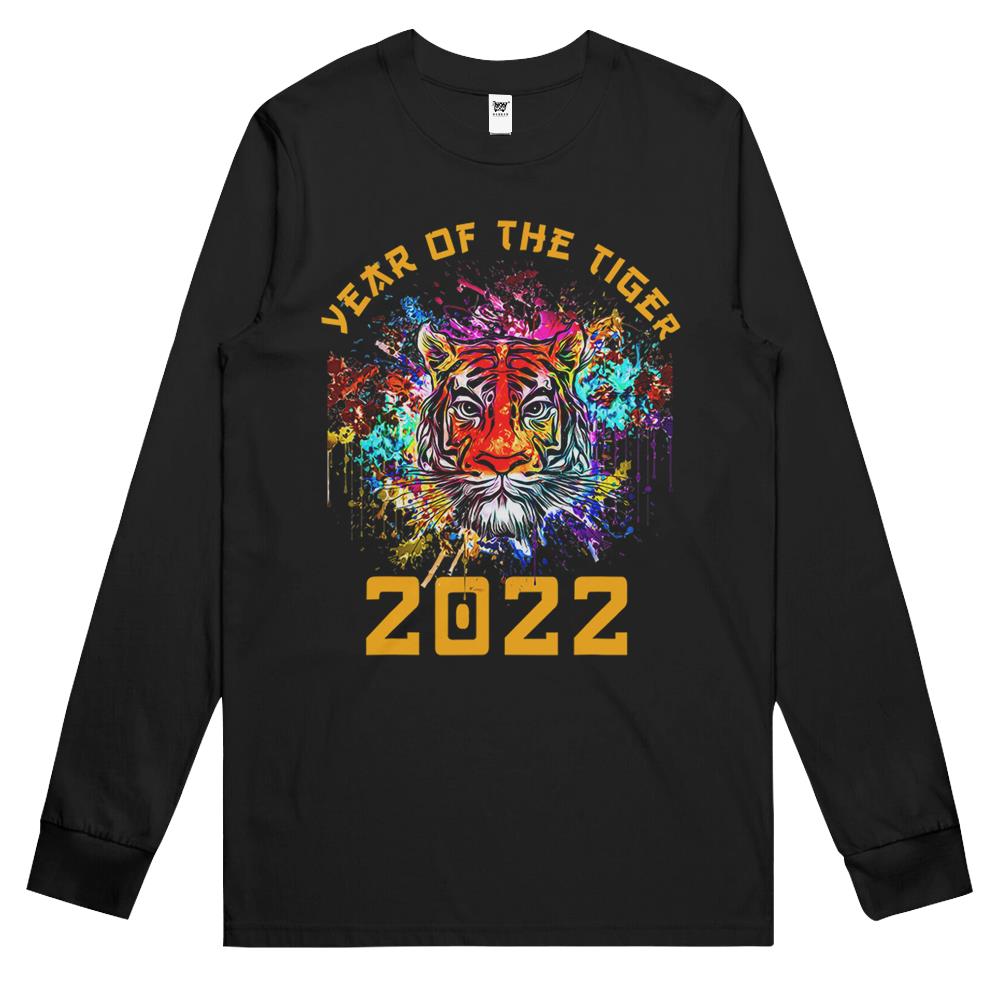 Year Of The Tiger Horoscope Art Happy Chinese New Year 2022 Long Sleeve T Shirts