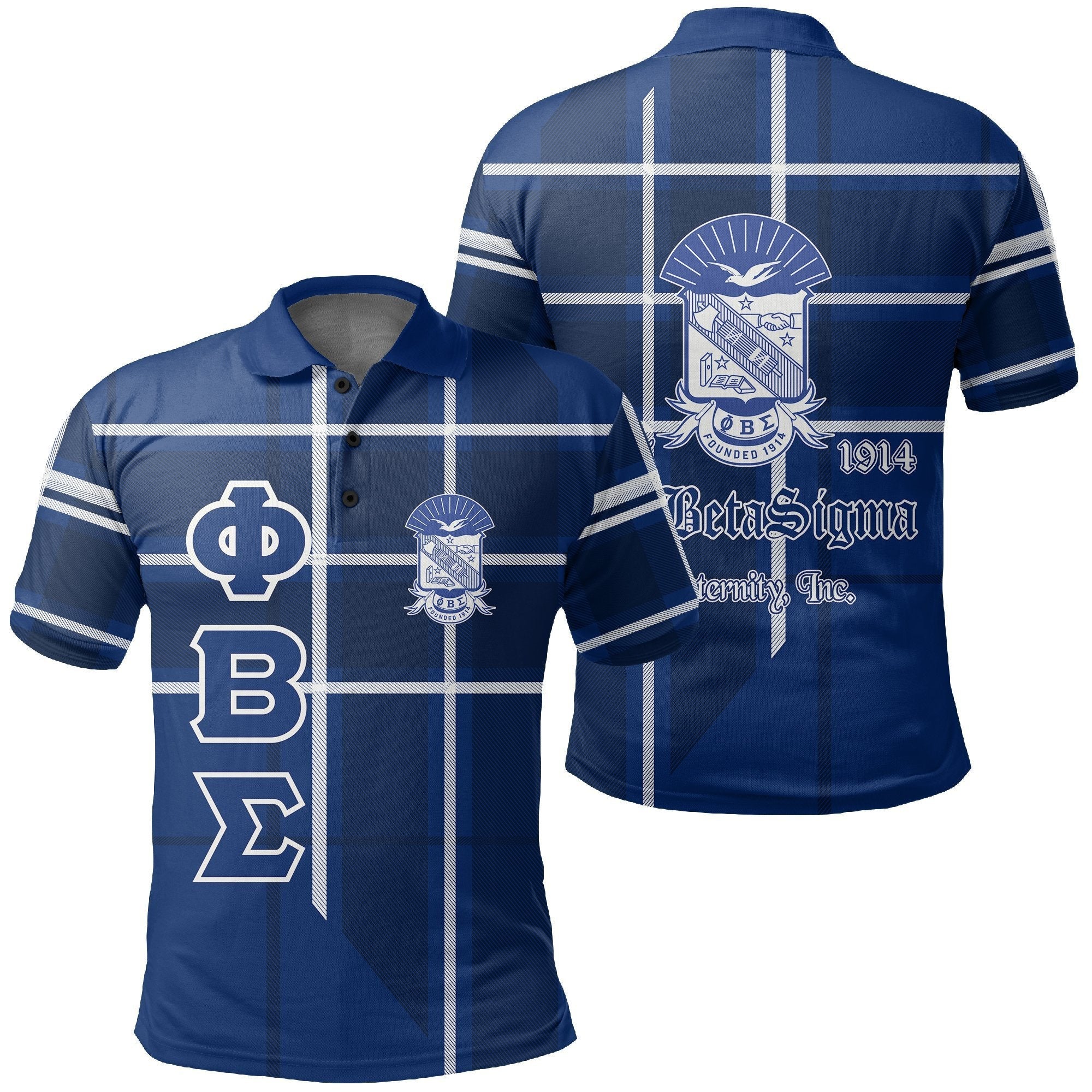 Phi Beta Sigma Burberr Style Polo Shirtn