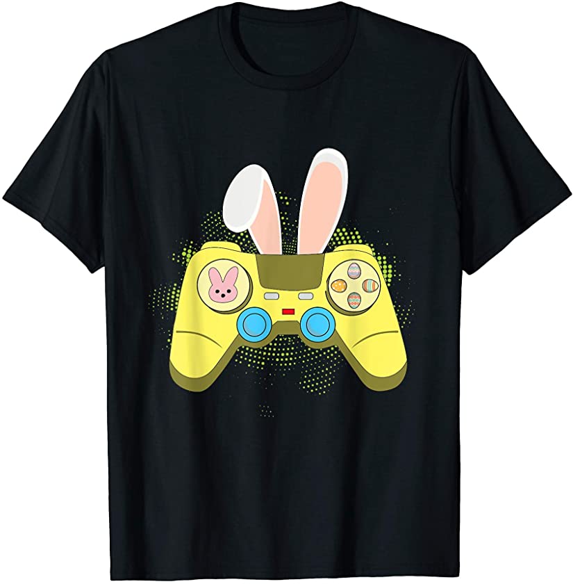 Cute Easter 2021 Gaming Controller Bunny Ears Kids Boys T-Shirt