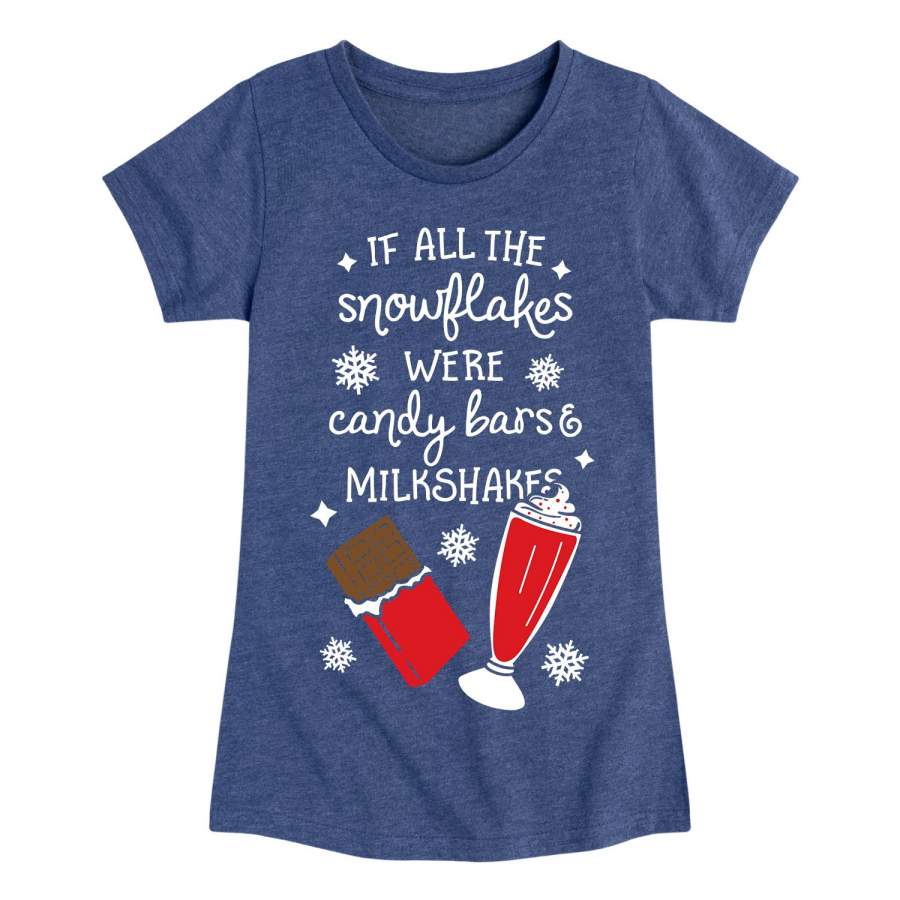 Snowflakes Candy Bars – Youth & Toddler Girls Short Sleeve T-Shirt