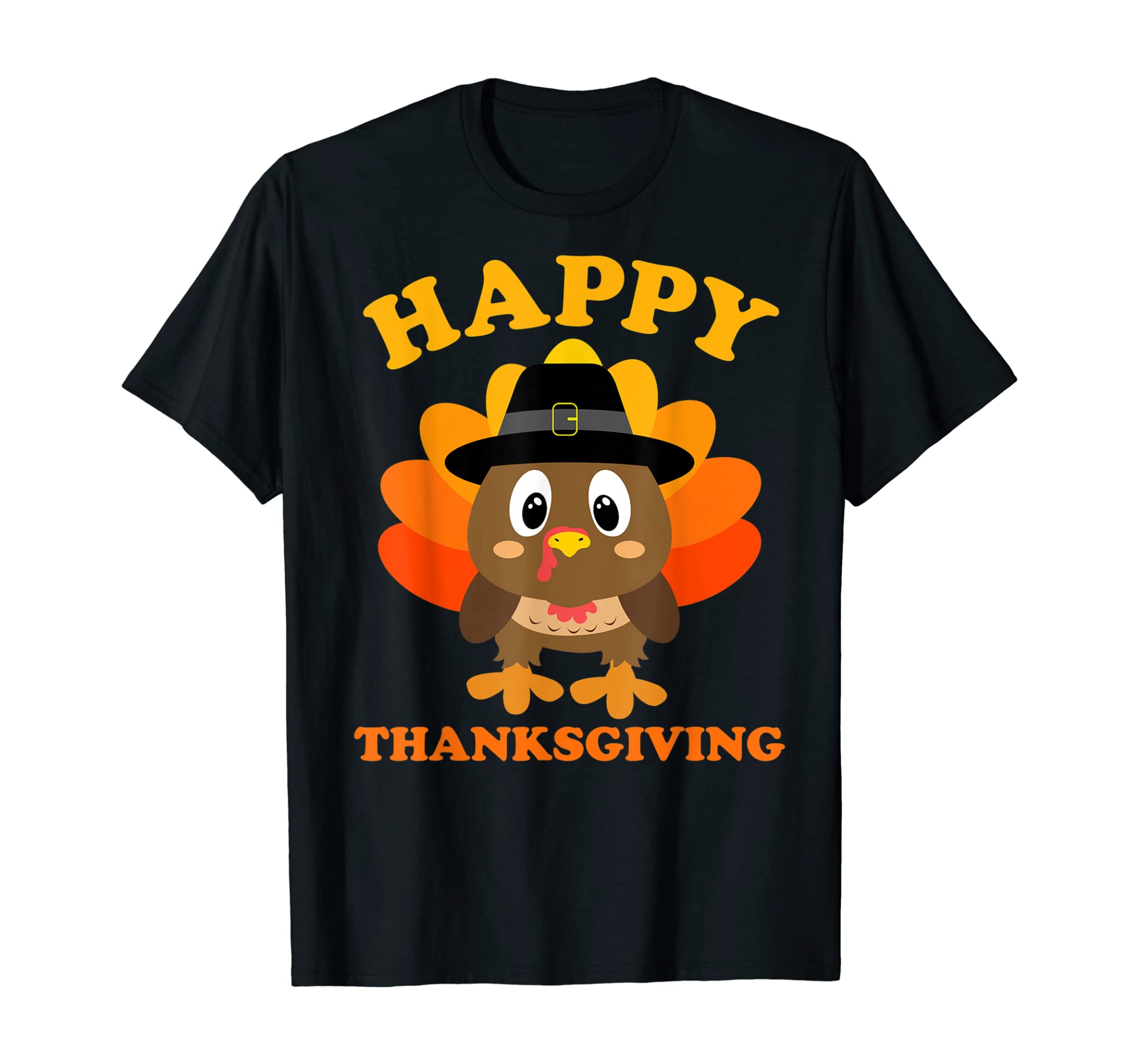 Happy Thanksgiving Shirts For Boys Girls Kids Pilgrim Turkey T-Shirt