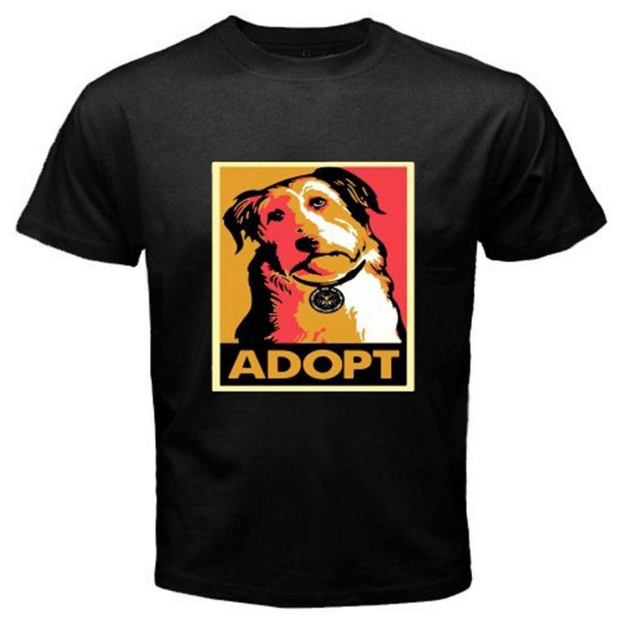 New Adopt Dog Animal Lover Underwood Peta Men’s Black T-Shirt
