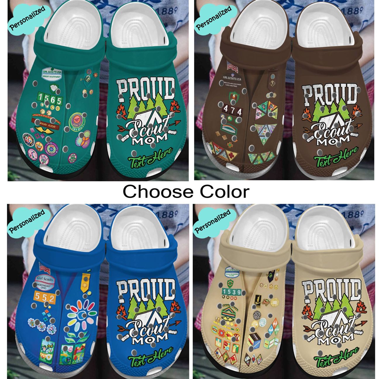 Scouting Personalized Clog, Custom Name, Text, Color, Number Fashion Style For Women, Men, Kid, Print 3D Proud Scouting Mom