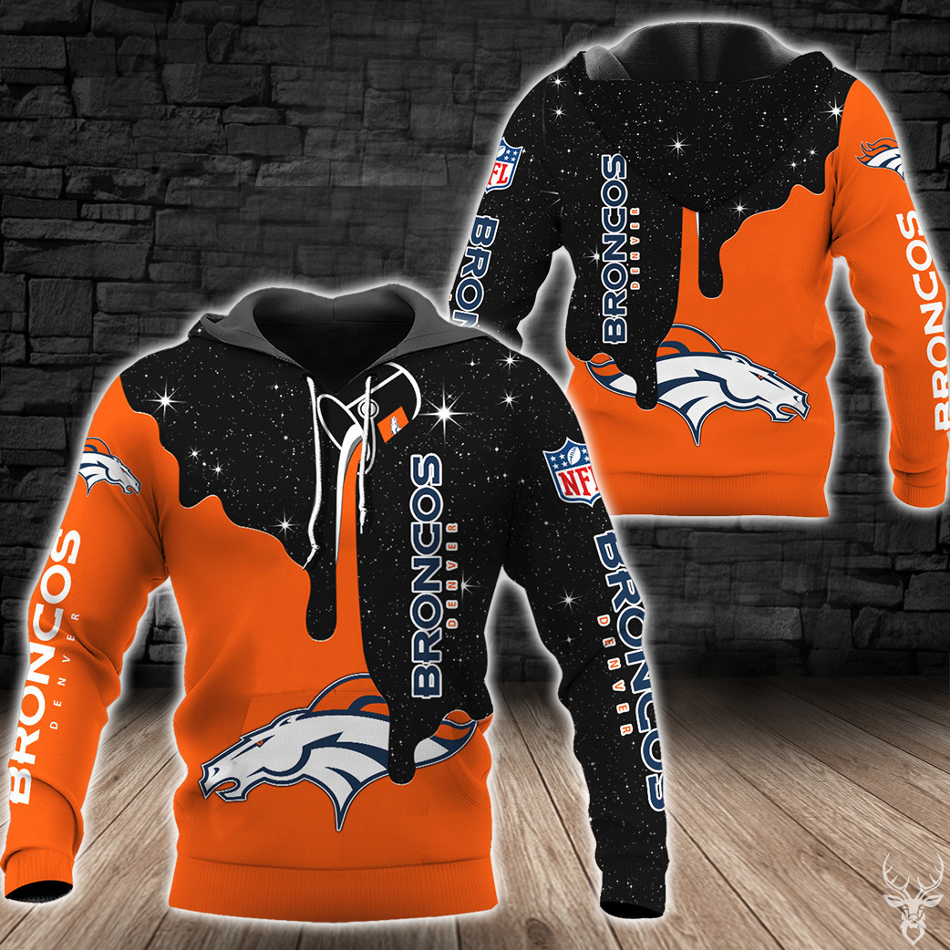 Denver Football 3D Hoodie, Denver Galaxy Paint Hoodie, American Football Hoodie, Denver Logo Hoodie, Zip Hoodie Denver Broncos Collection