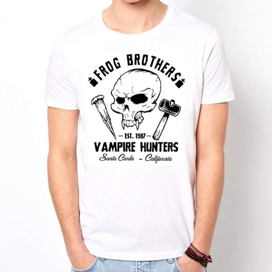 Men’s Fashion Cotton T-shirt Frog Brothers Vampire Hunters T-Shirt Mens Funny T Shirts