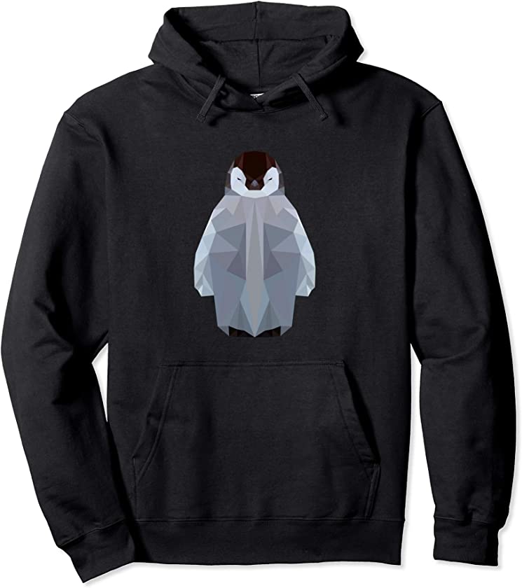 Penguin in Geometric Minimal Animal Pattern Hoodie