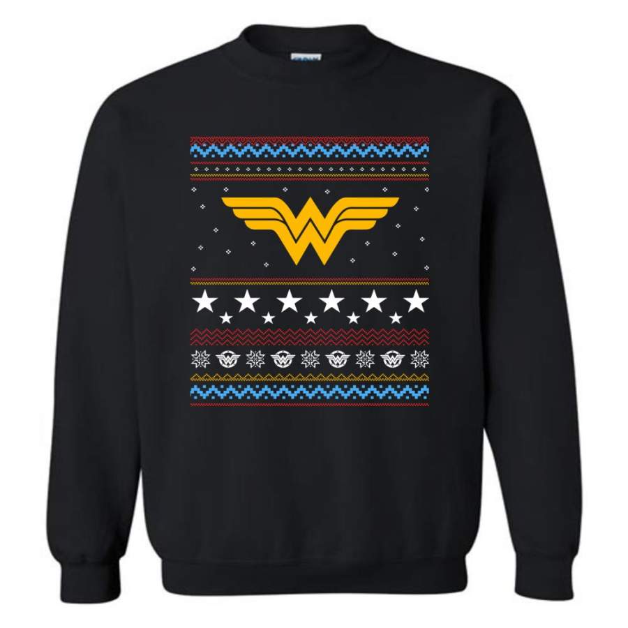 Ugly Christmas Wonder Woman Sweatshirt Hoodie Xmas Gift For Woman Ladies Sweatshirt