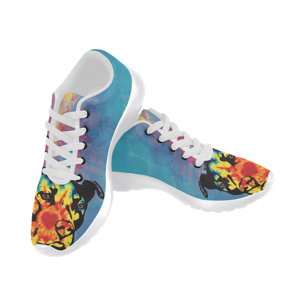 Pit Bull Pop Art Pattern No.2 White Sneakers for Women