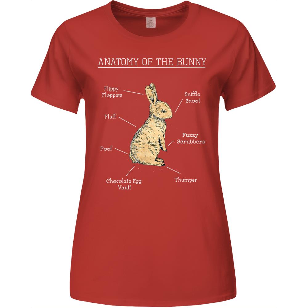 Anatomy Of The Bunny Cute Animal Love Rabbit Easter Funny Premium Womens Tshirts