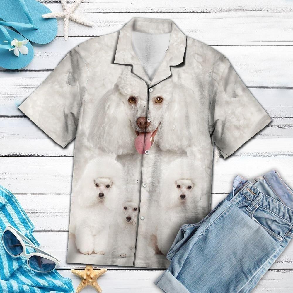 Awesome Poodle Aloha Hawaiian Shirt Colorful Short Sleeve Summer Beach Casual Shirt For Men And Women