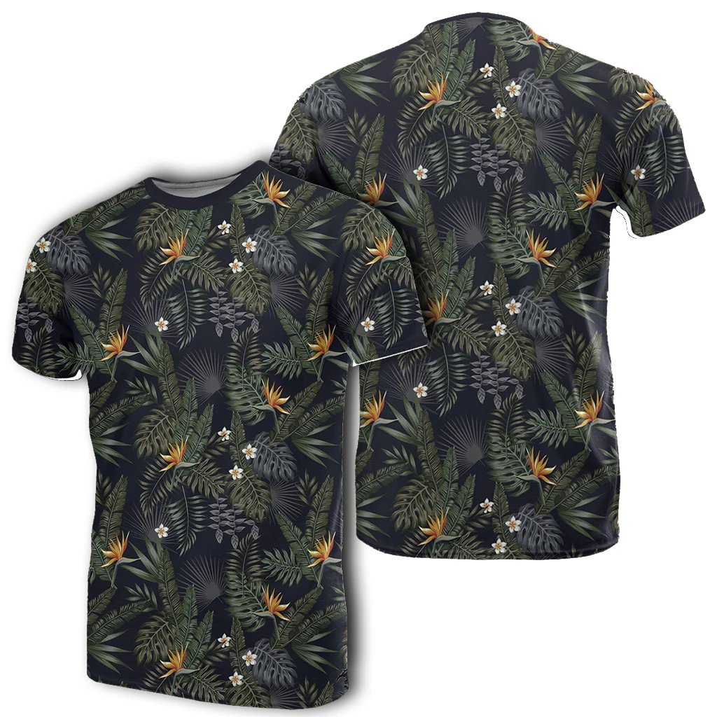 Hawaiian Tropical Leaves And Flowers In The Night Style Ah Ha8870