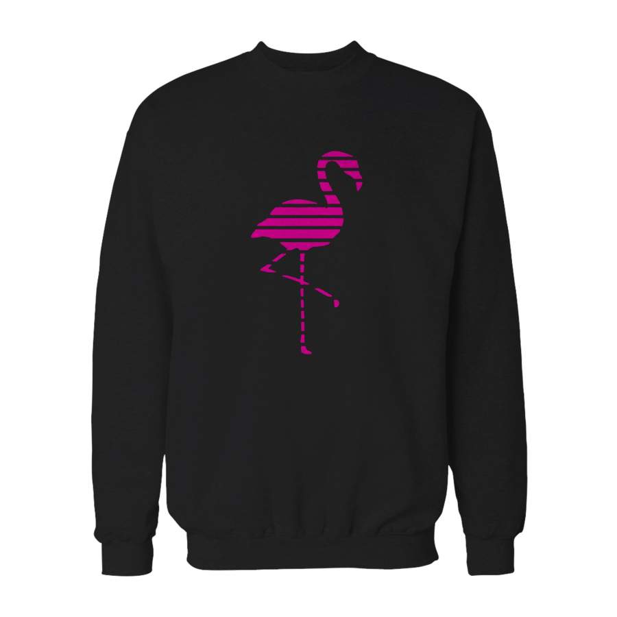 Summer Pink Flamingo Tropical Beach African Animal Striped Sweatshirt