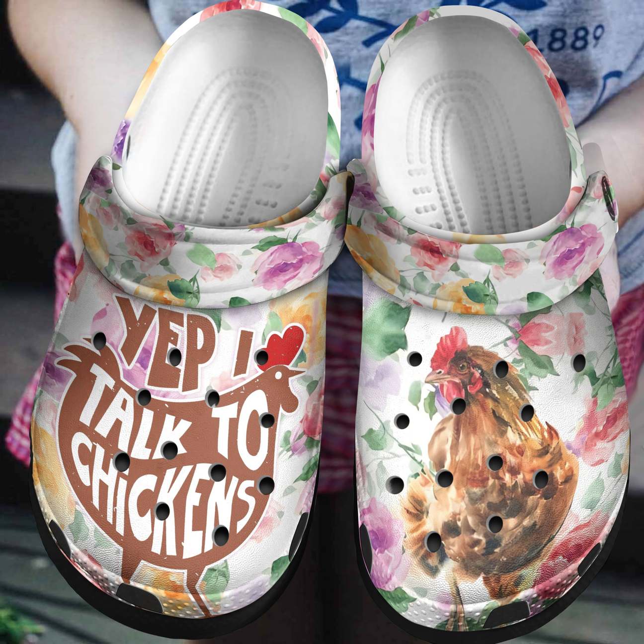 Chicken Personalized Clog, Custom Name, Text, Color, Number Fashion Style For Women, Men, Kid, Print 3D Yep I Talk To Chicken