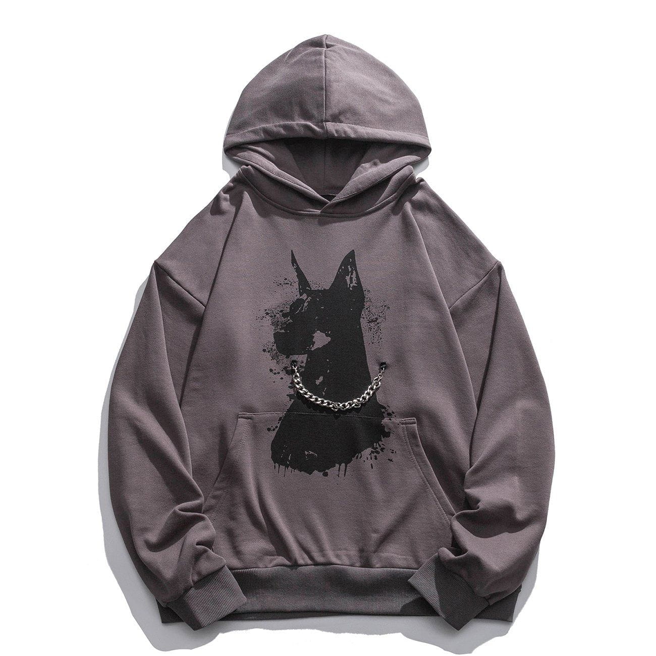 Talishko™ – Vintage Dog Print Chain Hoodie