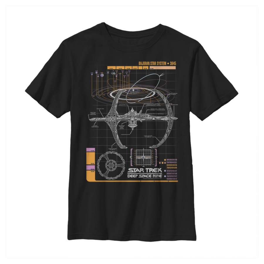 Star Trek Boy’s DS9 Space Station Schematics  T Shirt