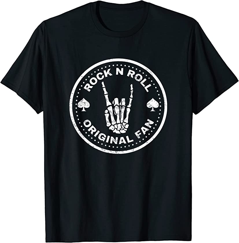 Vintage Rock N Roll Music Skeleton Hand For Rock Fans T-Shirt