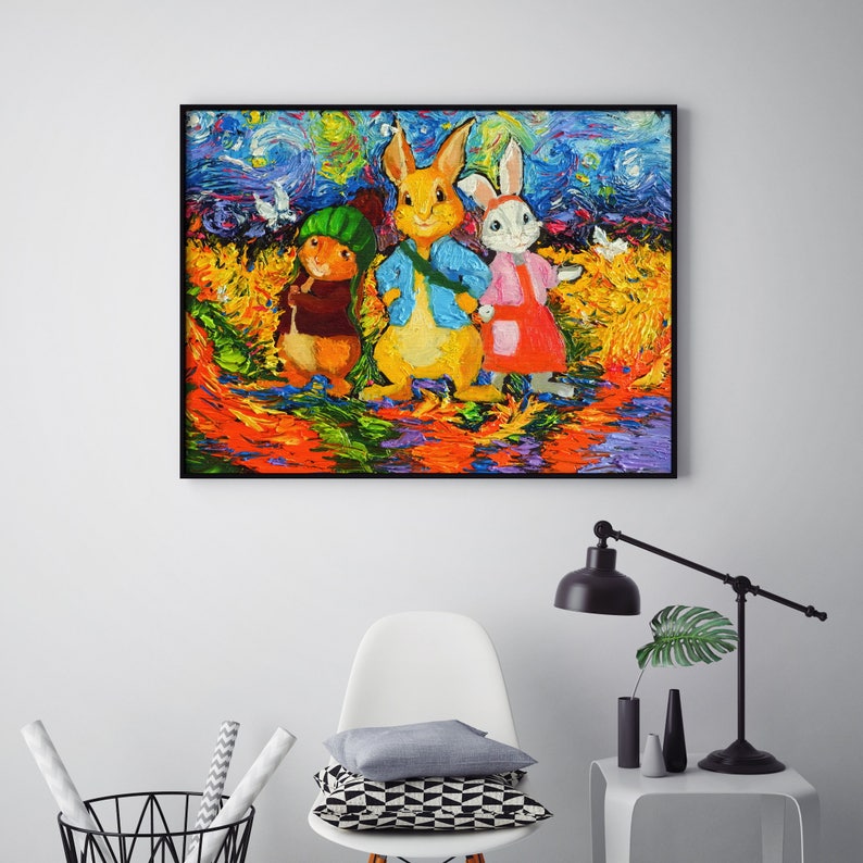 Peter Rabbit – Vincent Van Gogh Starry Night Posters Canvas Prints Wall Art