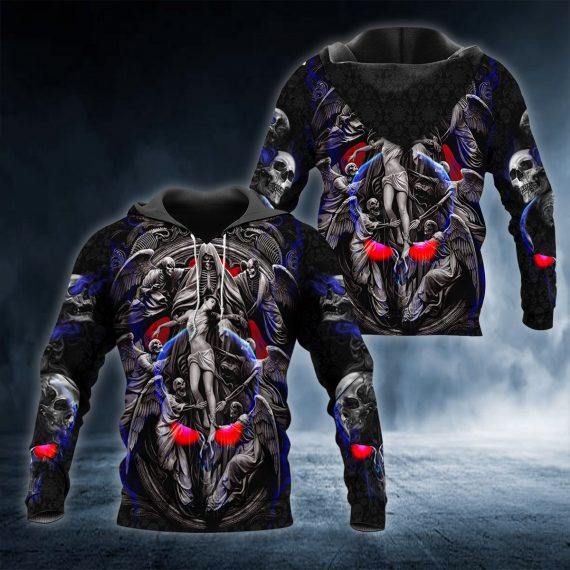 Ghost Couple Skull 3D All Over Printed Us Unisex Size Hoodies