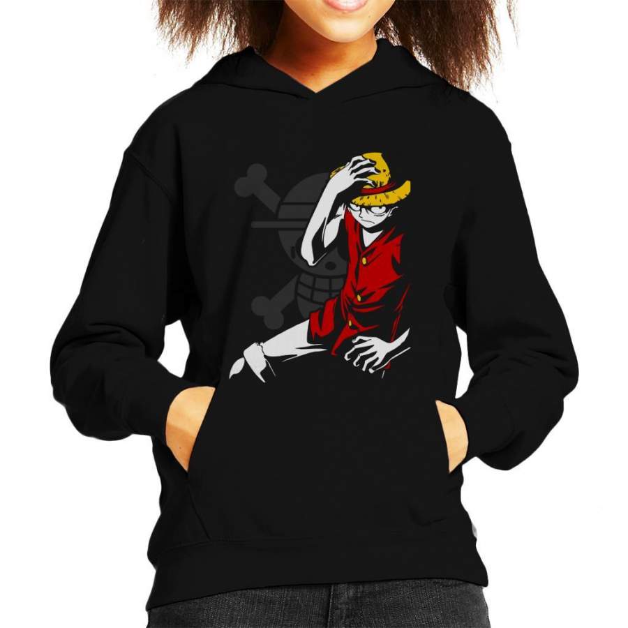 One Piece Pirate King Skull Crossbones Kid’s Hooded Sweatshirt