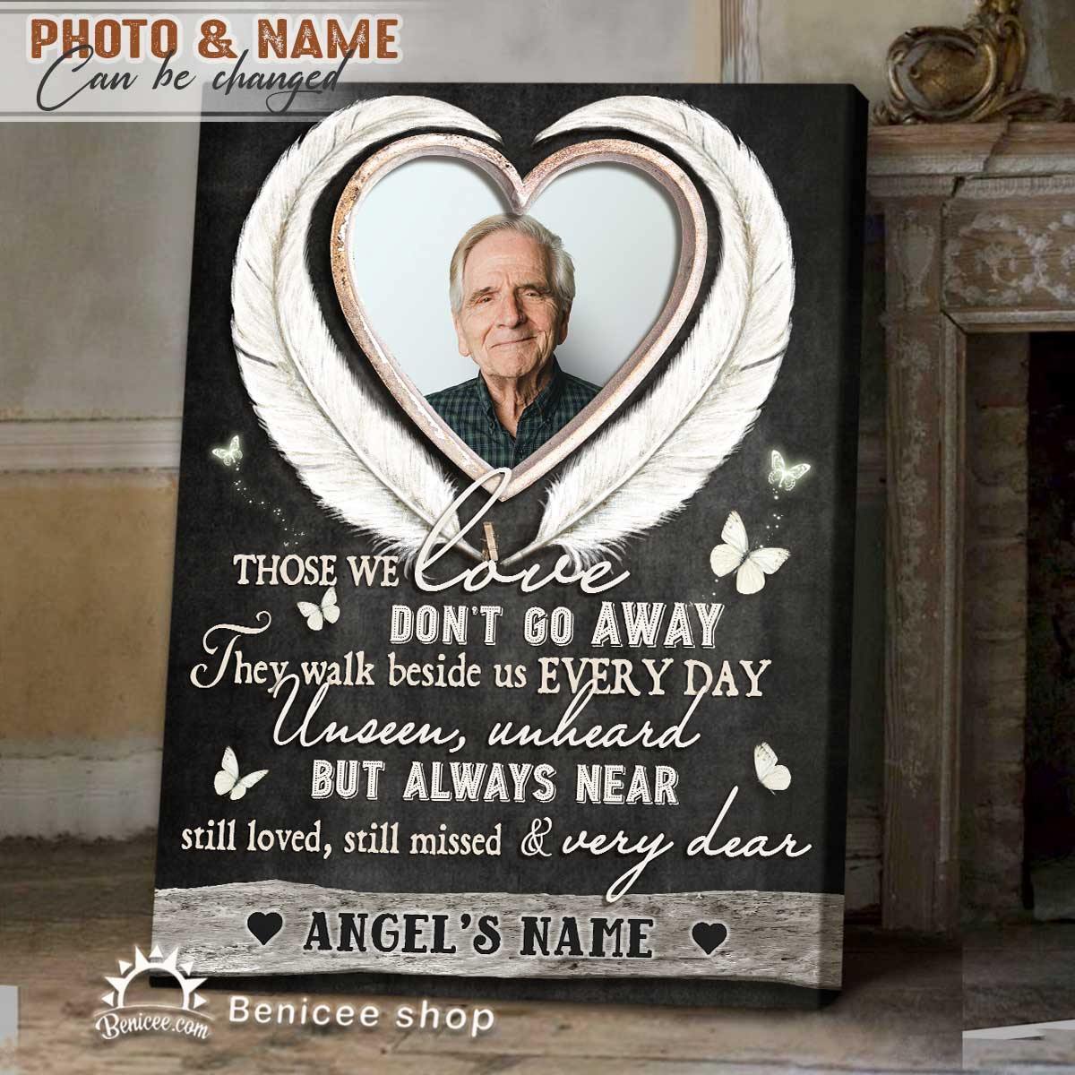 Benicee Personalized Memorial Gift Framed Canvas/Wrapped Canvas Those We Love Don’T Go Away Top 3 Home Decor