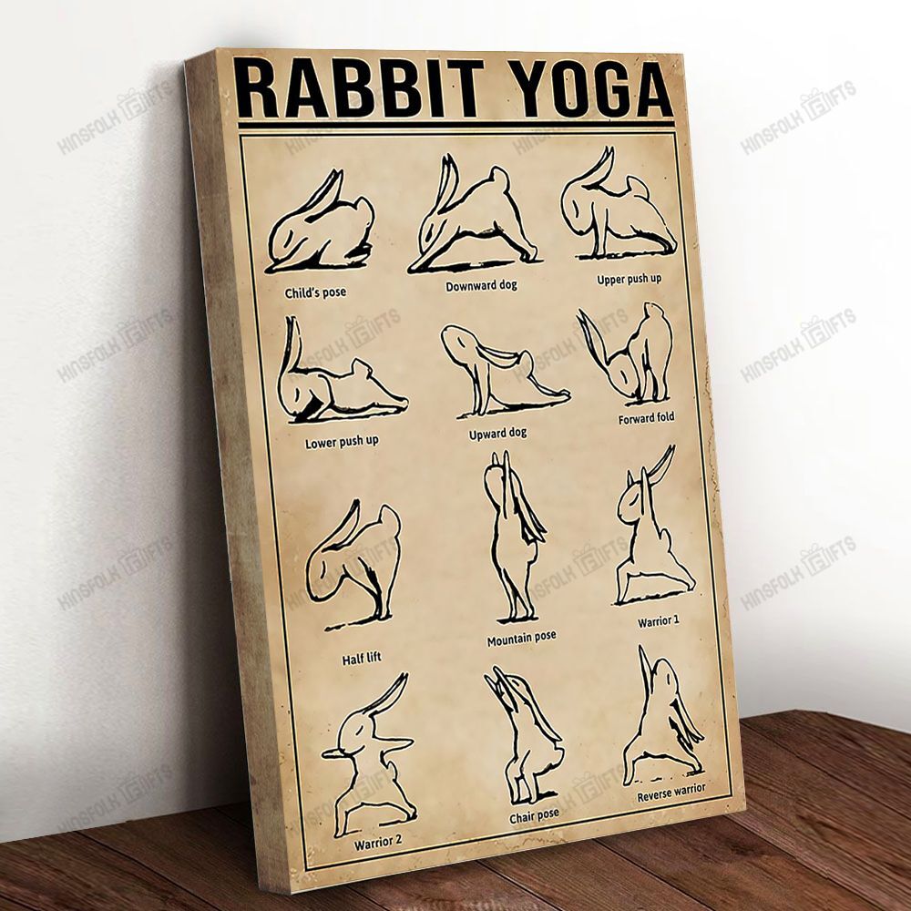 Rabbit Yoga Canvas Poster Wall Art, Poster Print, Canvas Print Wall Decor