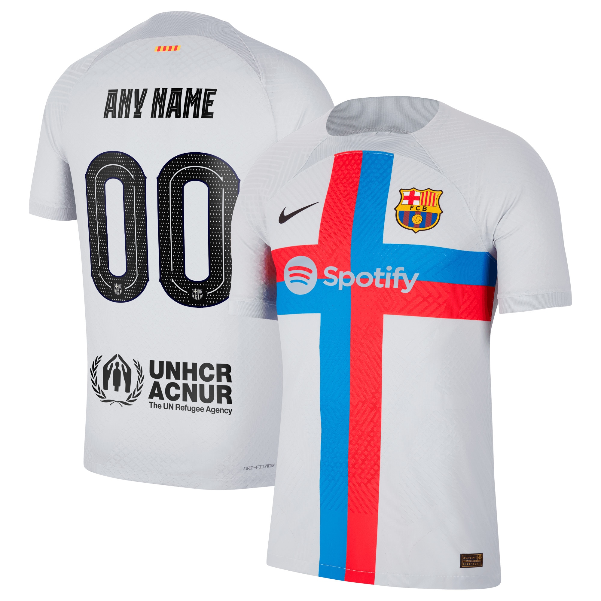 Barcelona 2022/23 Third Vapor Match Authentic Custom Jersey – Gray