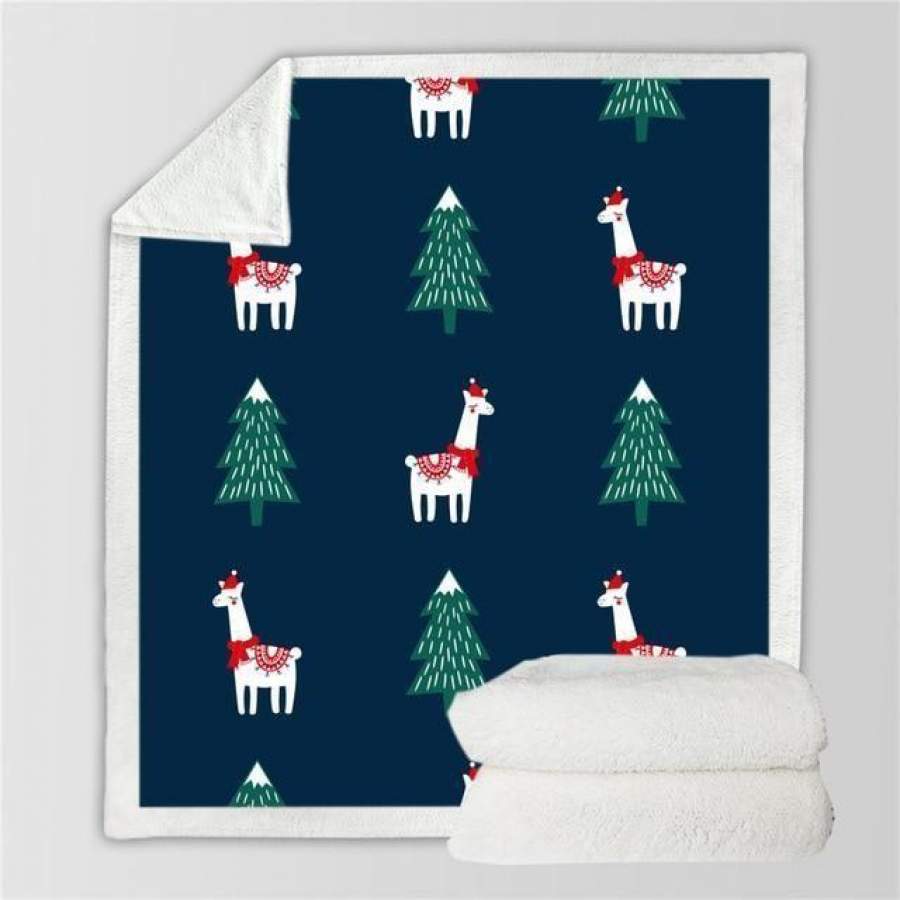 X-Mas Llama X Trees Blanket Christmas Decoration Ideas Christmas Gift Ideas