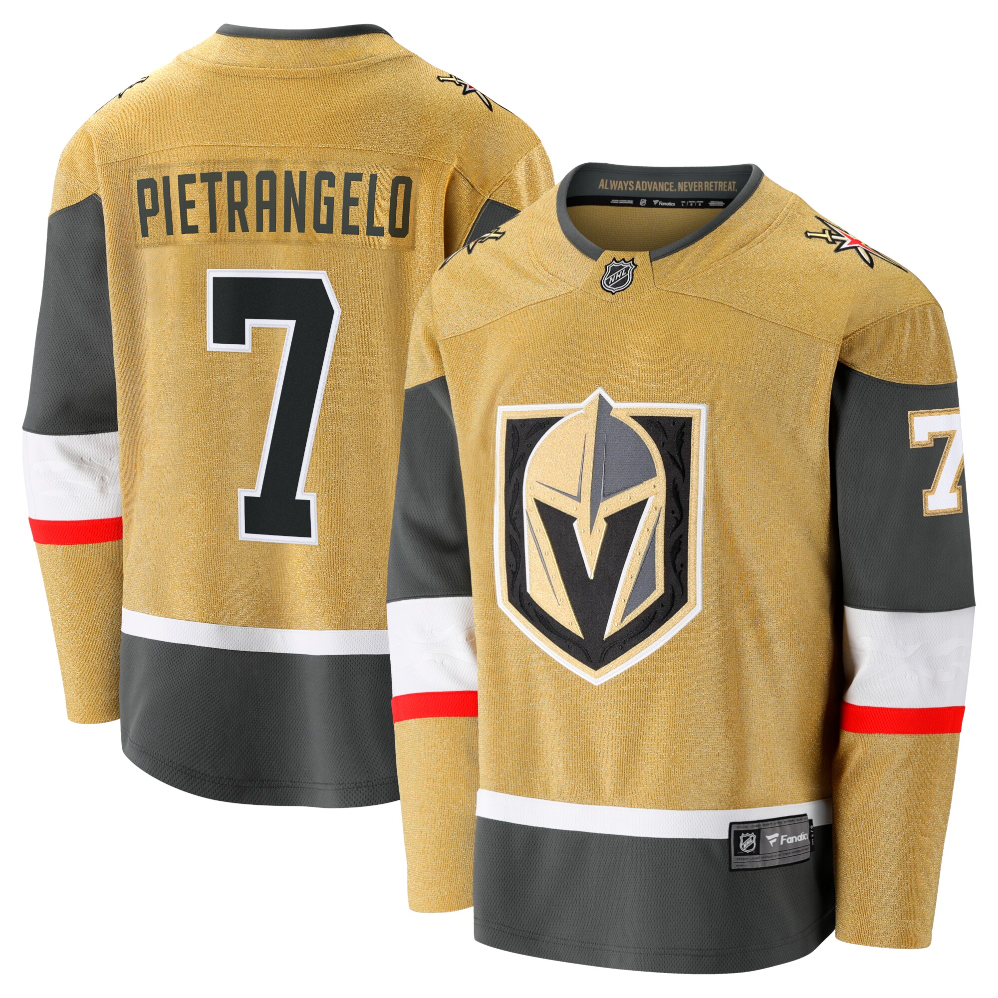 Alex Pietrangelo Vegas Golden Knights Branded Home Breakaway Jersey – Gold