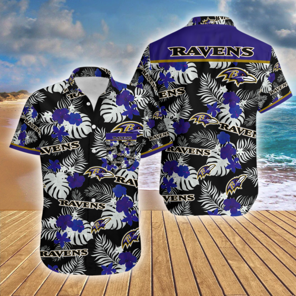 Hawaiian Shirt Island Baltimore Ravens Summer Button Up Ha2762