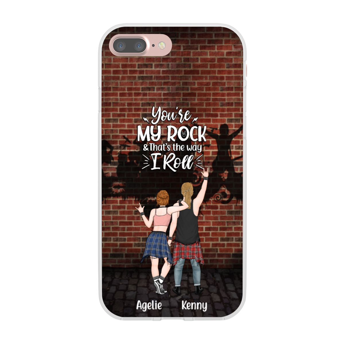Personalized Phone Case, Rock n Roll Couple Custom Gift For Rock And Roll Lovers