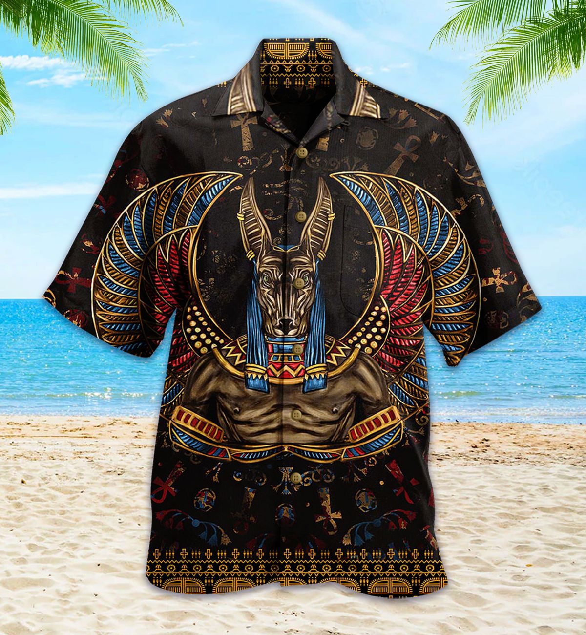 Ancient Egypt Anubis God Black Hawaii Shirt Ha79688