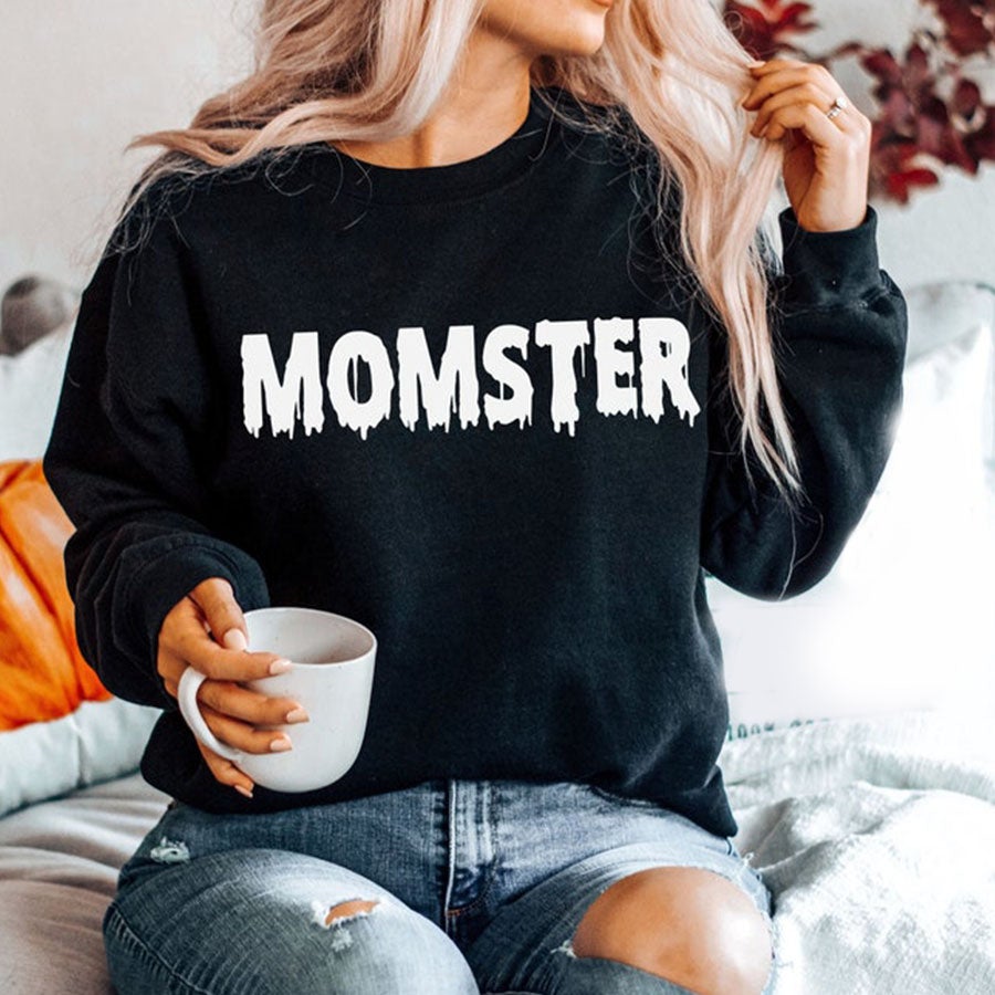 Momster Halloween Sweatshirt, Momster Shirt, Halloween Shirts For Women, Halloween Crewneck, Halloween Sweater, Funny Halloween Sweatshirt X Mickey Friends