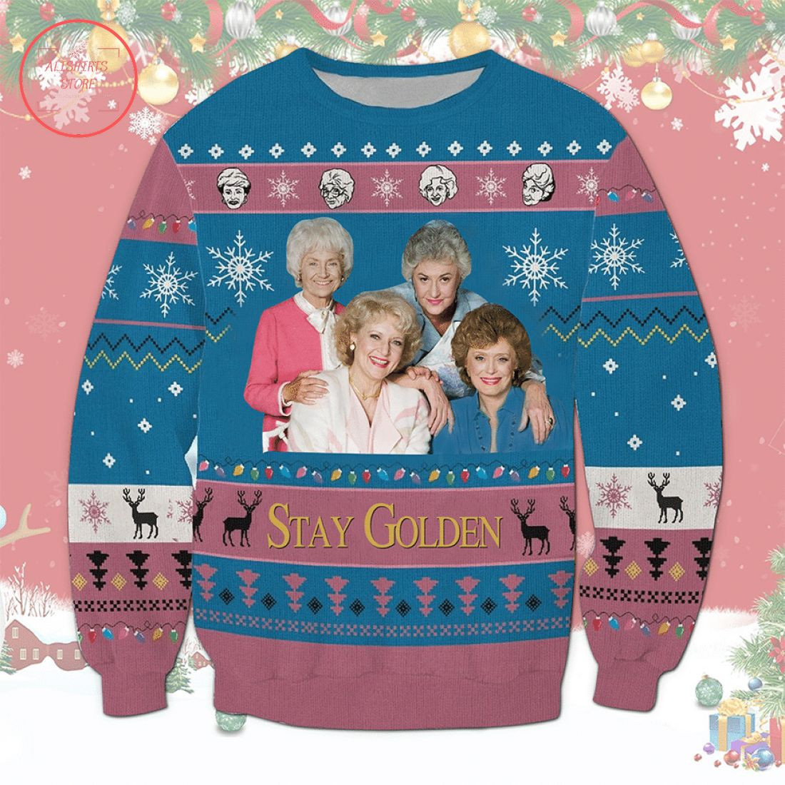 Stay Golden Ugly Christmas Sweater