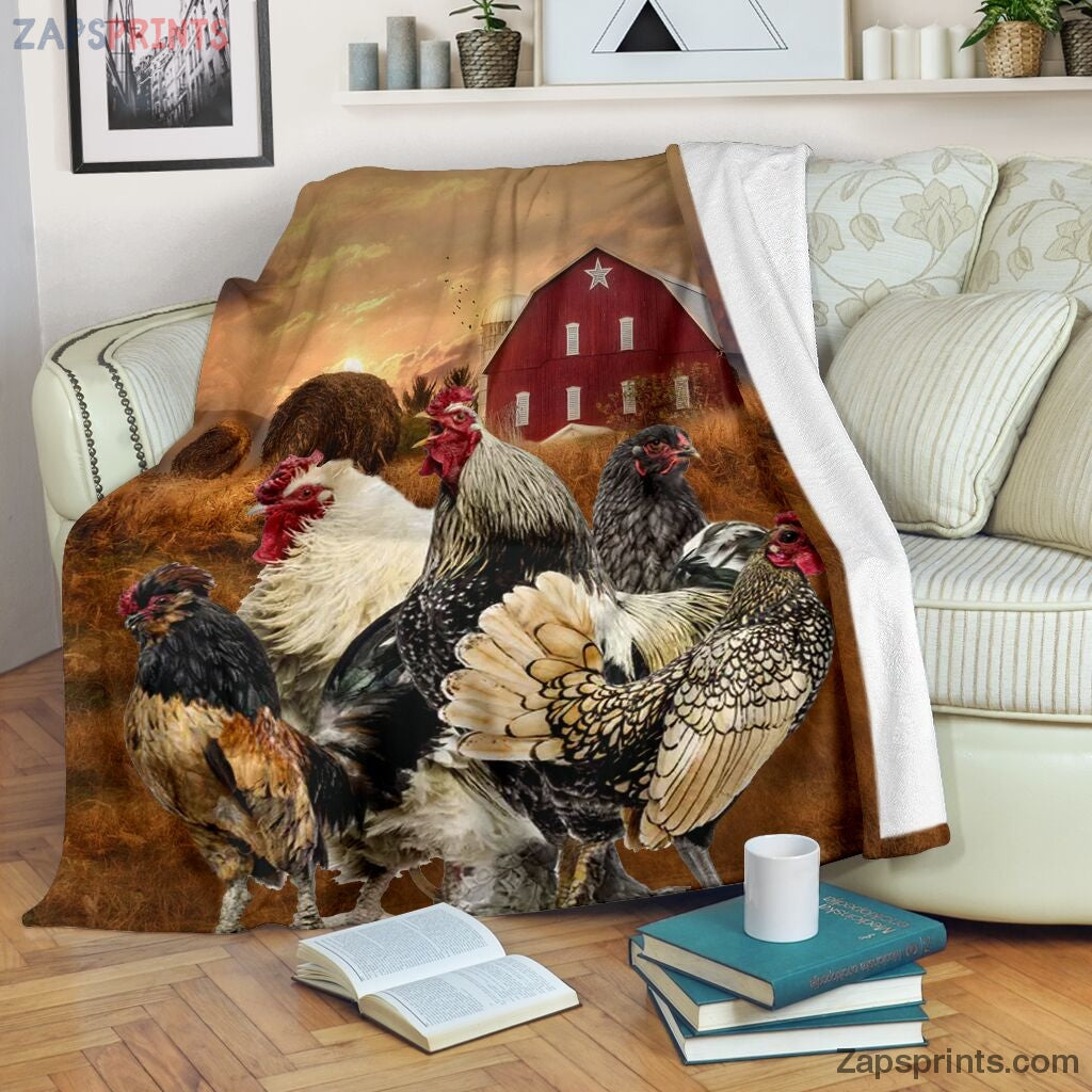 Chicken Farm Sunset Blanket – Cool Gift Ideas