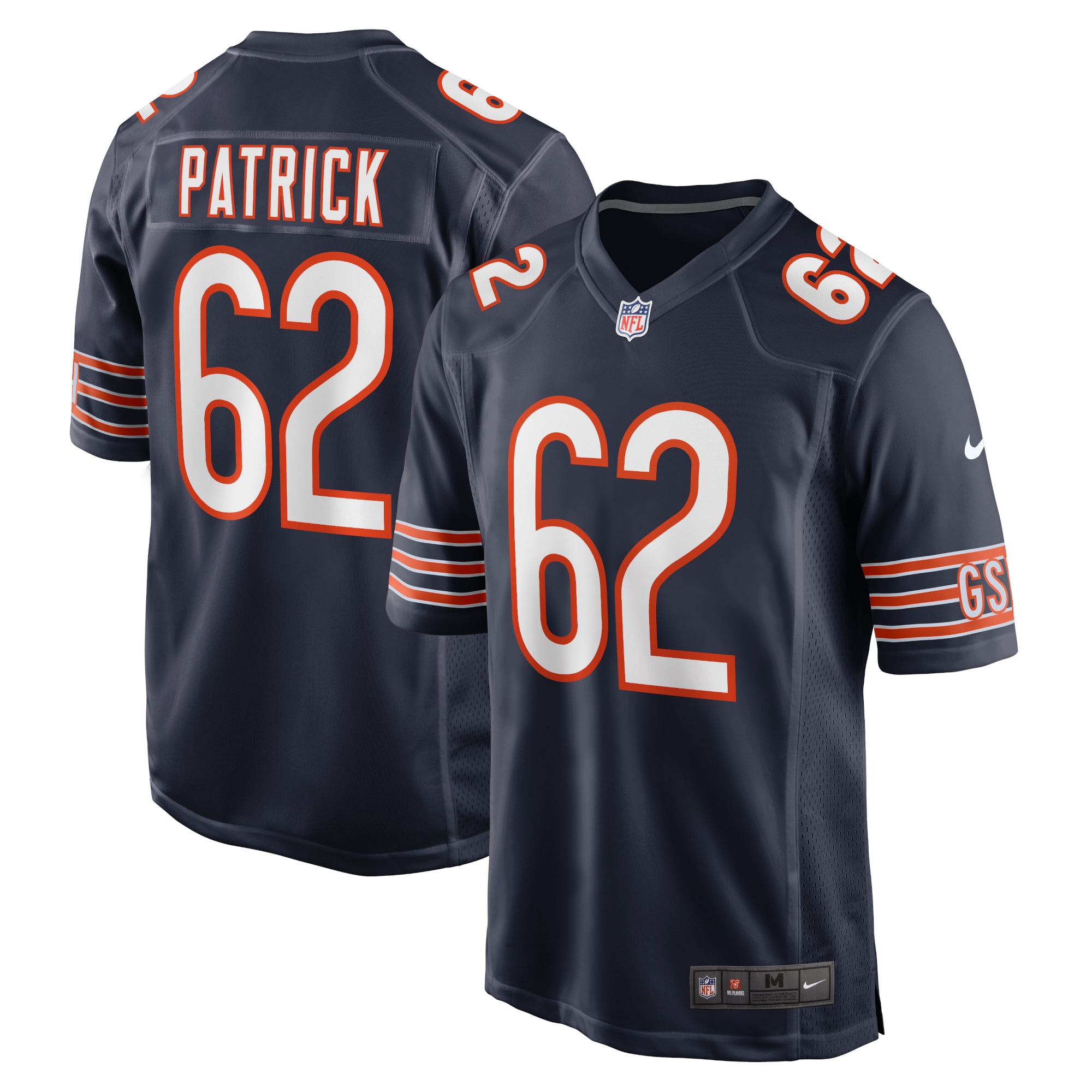 Men’s Chicago Bears Lucas Patrick Navy Game Jersey