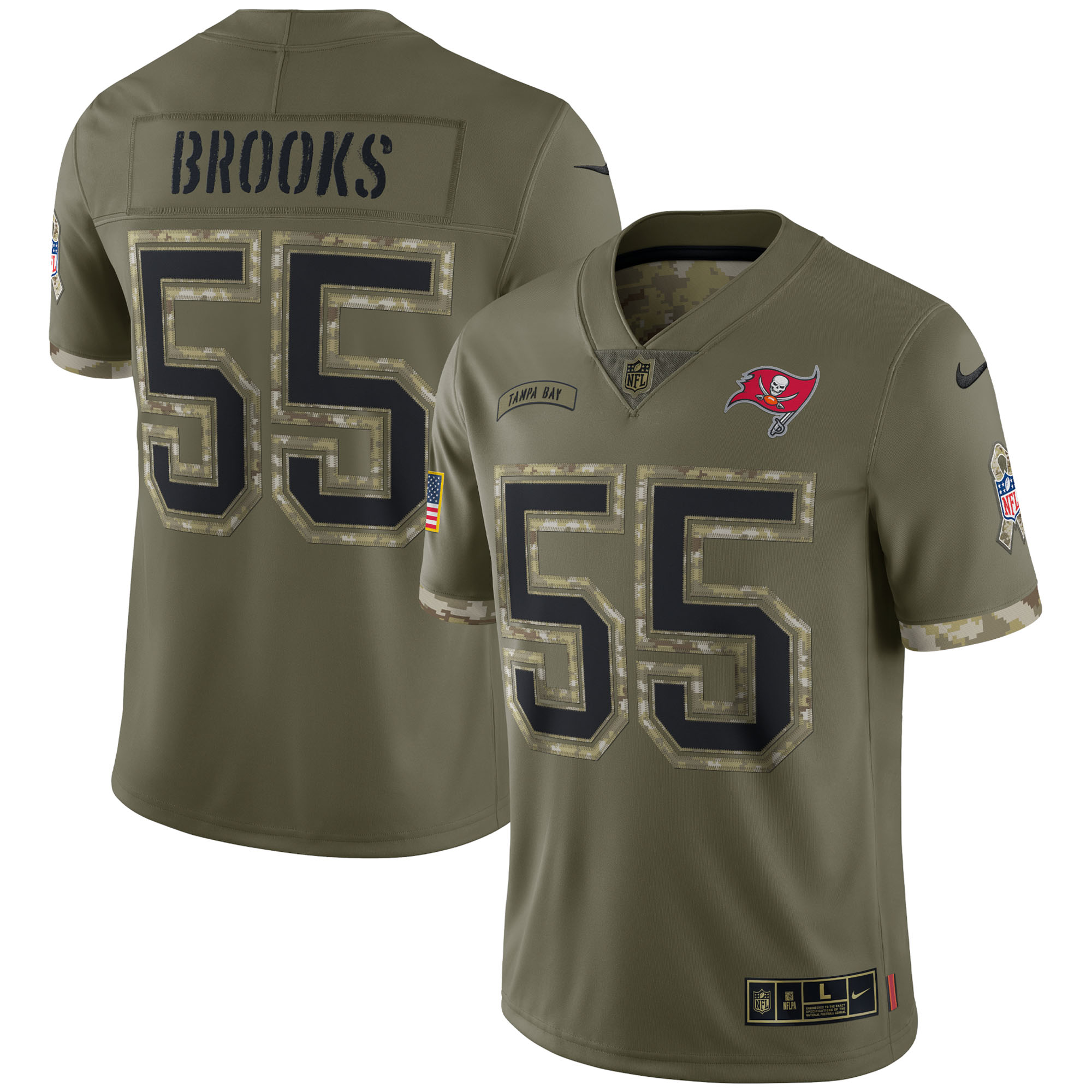 Derrick Brooks Tampa Bay Buccaneers 2022 Salute To Service Retired Player Limited Jersey – Olive