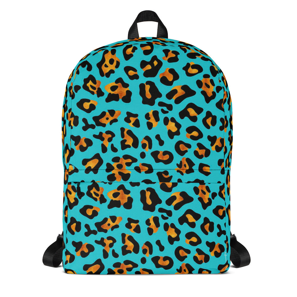 AQUA PRINT LEOPARD SPOTS ALL OVER PRINT BACKPACK