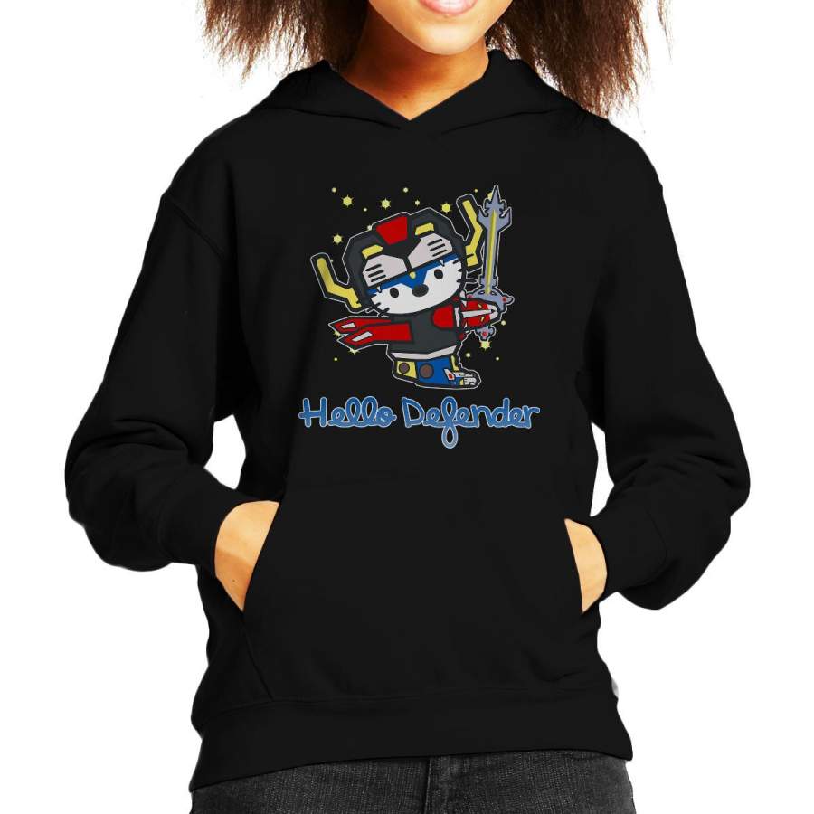 Voltron Hello Kitty Black Lion Defender Kid’s Hooded Sweatshirt