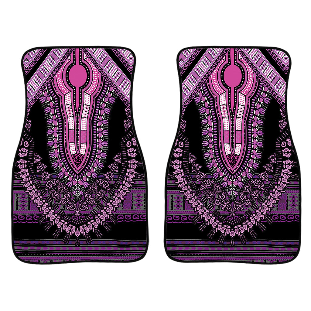 Purple And Black African Dashiki Print Front Car Floor Mats