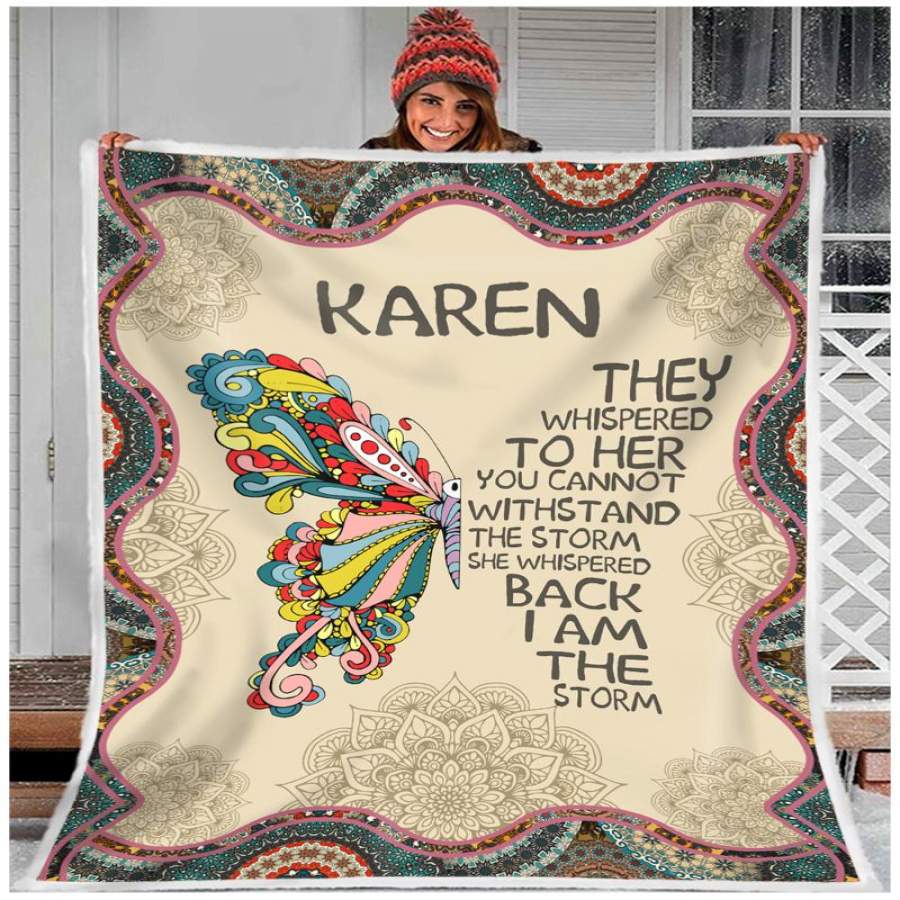 ZALOOO They Whispered Personalized Name Butterfly Blanket