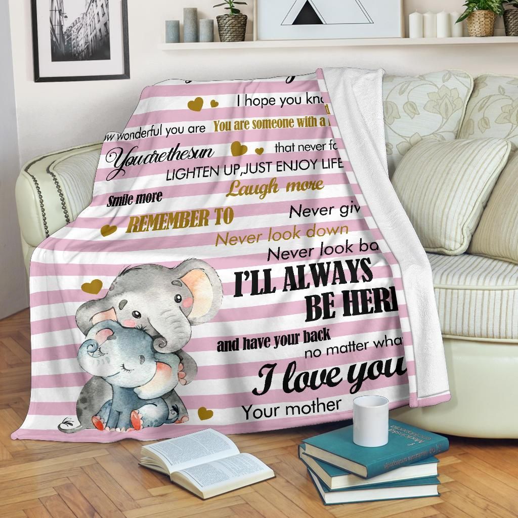 Gift To Daughter From Mom Elephant Family Birthday Gift For Daughter Blanket Family Gift Ideas Cozy Gift Fleece Blanket, Sherpa Blanket, Custom Blankets, Picnic Blanket, 3d Print Blanket, Blanket Sofa Bed