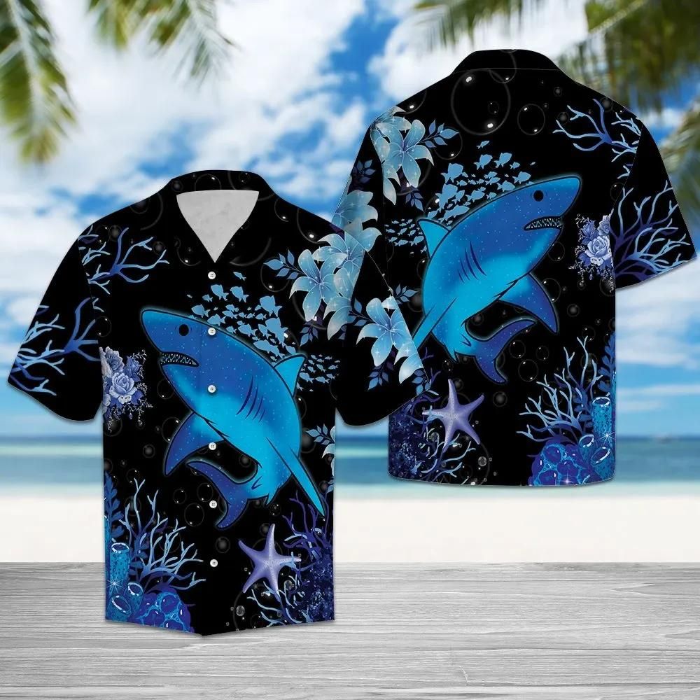 Blue Shark Aloha Hawaii Shirt Colorful Short Sleeve Summer Beach Casual For Men And Women Ha49748