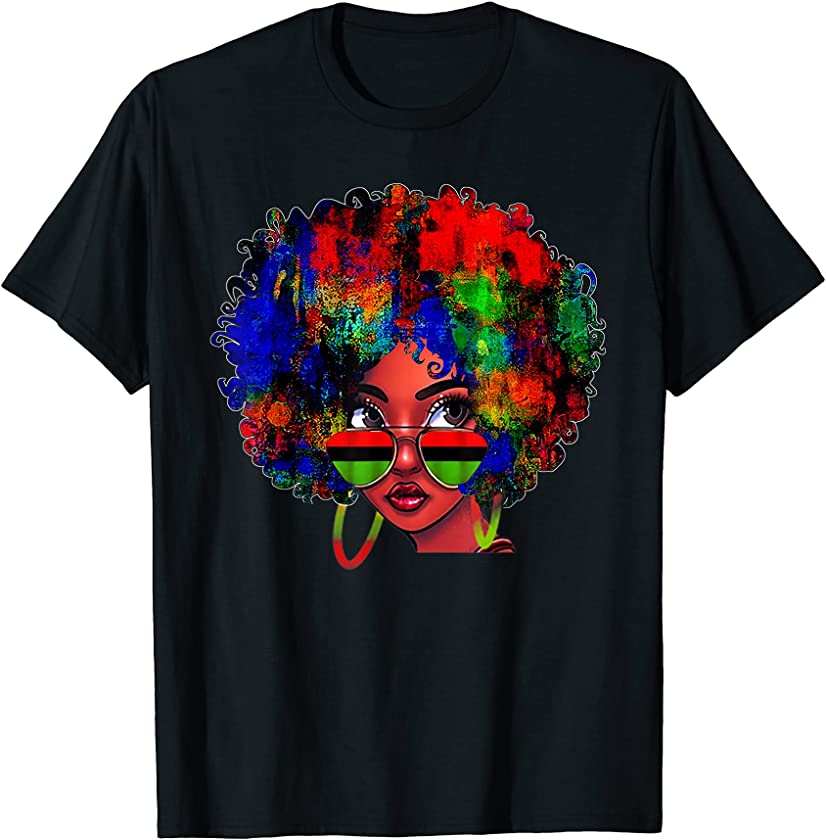 Black Queen Afro Beauty Melanin Black History Pride Art T-Shirt