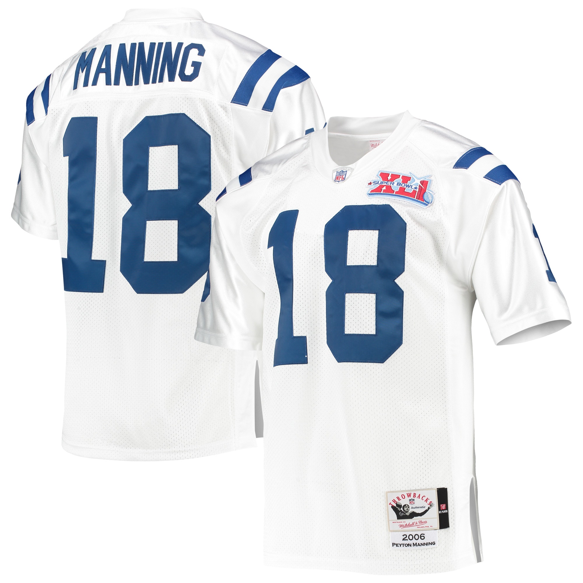 Peyton Manning Indianapolis Colts 2006 Mitchell & Ness Authentic Throwback Retired Player Jersey – White