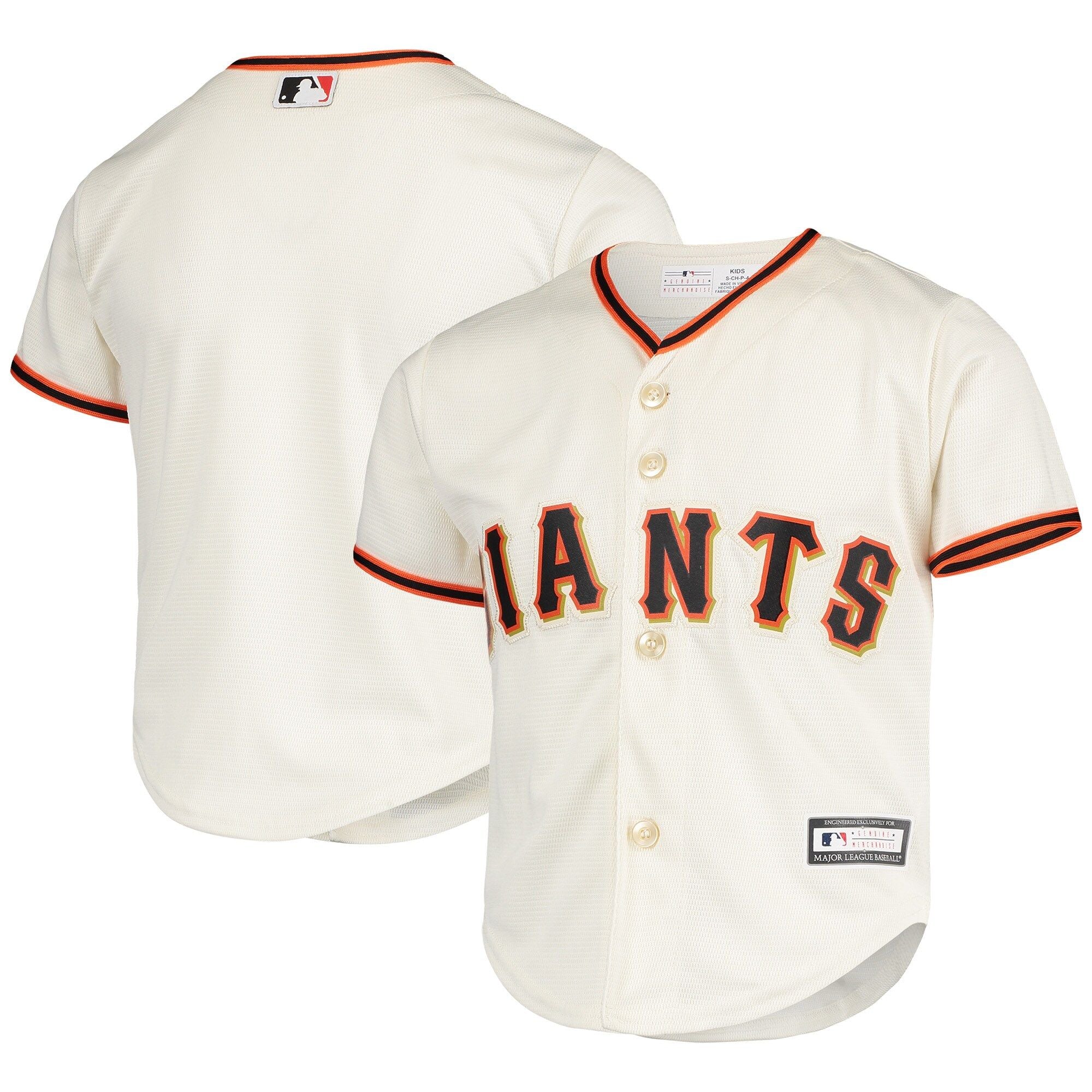 Youth Majestic Cream San Francisco Giants Home Official Team Cool Base Jersey