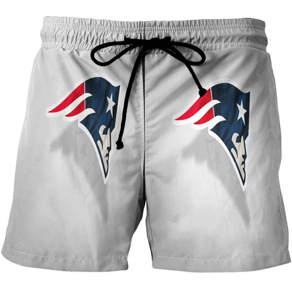 New England Patriots White Background 3D All Over Print Summer Beach Hawaiian Short