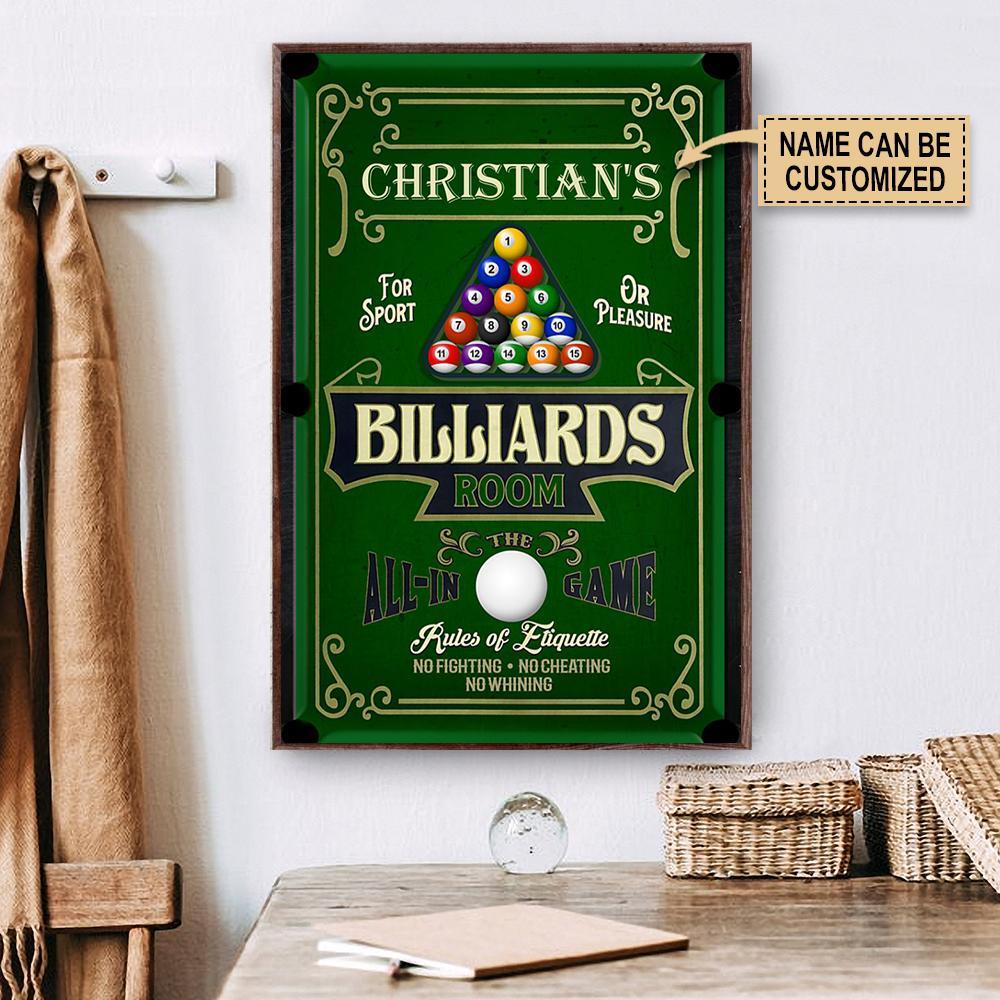 Aeticon Gifts Personalized Billiards Room All In Game Canvas Mom Dad Gift Home Decor